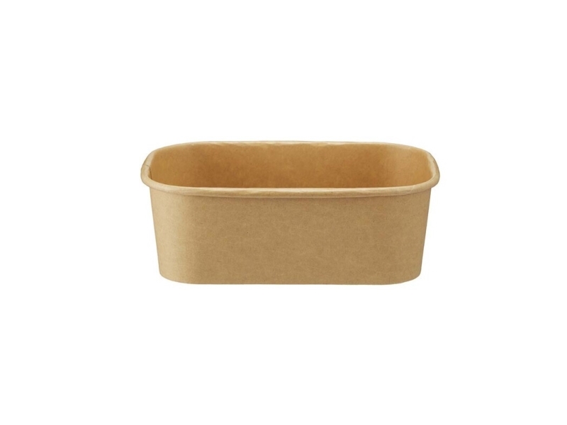 Salatschüssel 750 Ml 172X120x58 Mm Kraft Braun Für Mikrowelle 50 Stk/Pack Lebensmittelecht