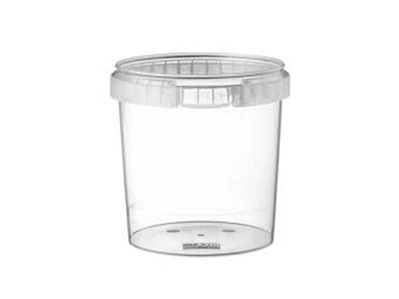 Plastbøtte, Handy-Lock, Rund 1180 Ml, Ø 133, Højde 150 Pp, Transparent, M/Låg, Æske A 180 Sæt