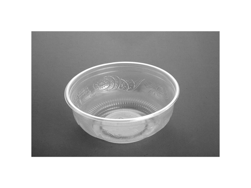 Plastbakke rund salatskål, Ø156mm PP klar 610ml 100stk/pak