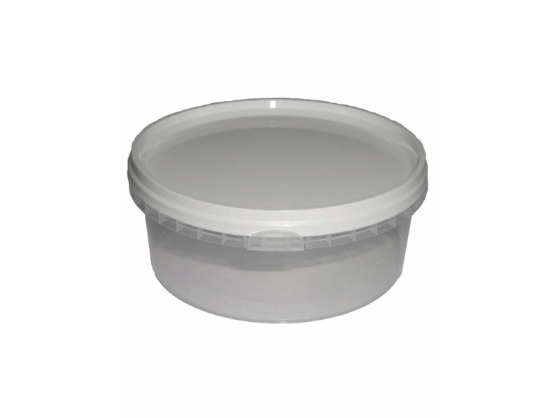 Plastbøtte, Handy-lock, Rund kapacitet 390, Ø 122, højde 50 PP, transparent, karton a 560 stk Fødeva
