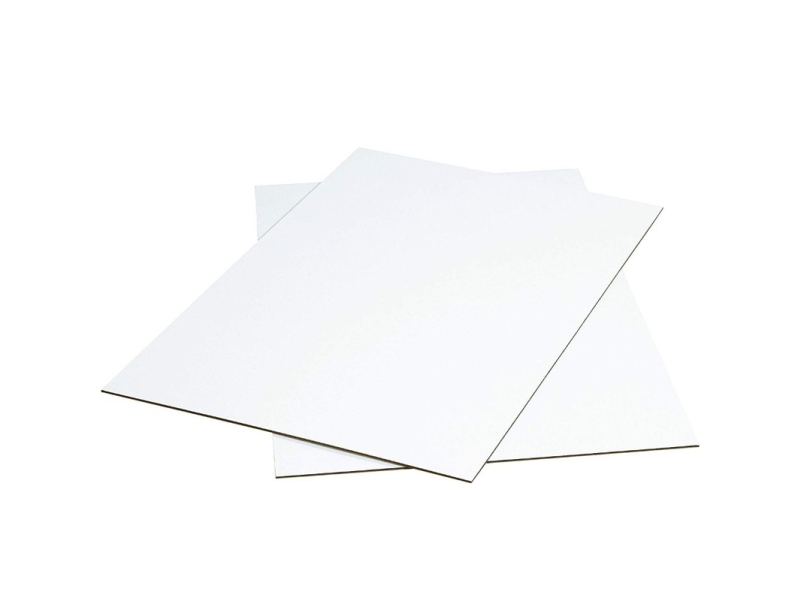 Wellpappebogen 718 X 1018 Mm, 1-Lag B-Welle, 3.000 Mm, Fefco 0110, Weiß/Weiß, Palette 350 St.
