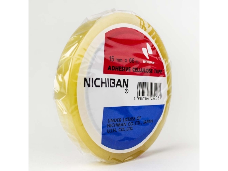 Tape cellulose klar 15mmx66m kerner Ø75mm - (10 stk.)