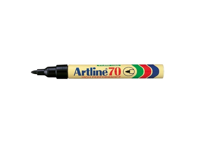Marker Artline 70 permanent sort 1,5mm - (12 stk.) | Skrivredskap - Märkpennor - Permanent Marker | GameStuff