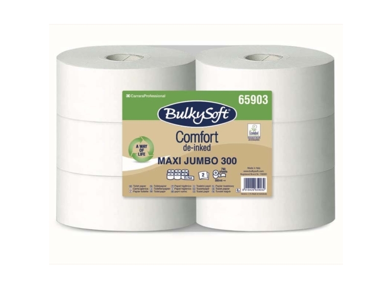 Bulkysoft, Comfort, Gigant M, 2 Lagen, Tissue Weiß X 300,00M, Karton Mit 6 Rollen