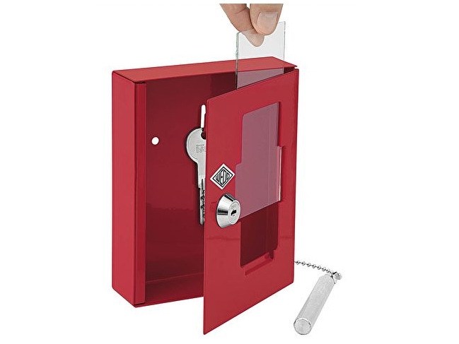 Wedo 102 50199X, Glas, Röd, Transparent, 1 styck | Möbler - Tillbehör - Nyckelkabiner & tillbehör | GameStuff