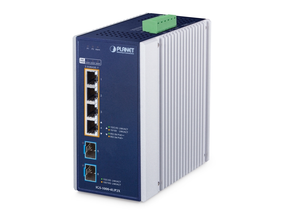 Planet Igs-1000-4Up2x, 2.5G Ethernet (100/1000/2500), Vollduplex, Power Over Ethernet (Poe), Wandmontage