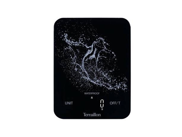 Terraillon Aqua Resist, Elektronisk Køkkenvægt, 8 Kg, 1 G, Sort, Glas, Glas