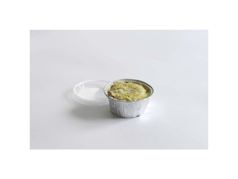 Låg t/foliebakke, Plus Pack, Rund, Ø 85 højde 15 RPET, transparent, Snap-on karton a 100 stk Fødevar