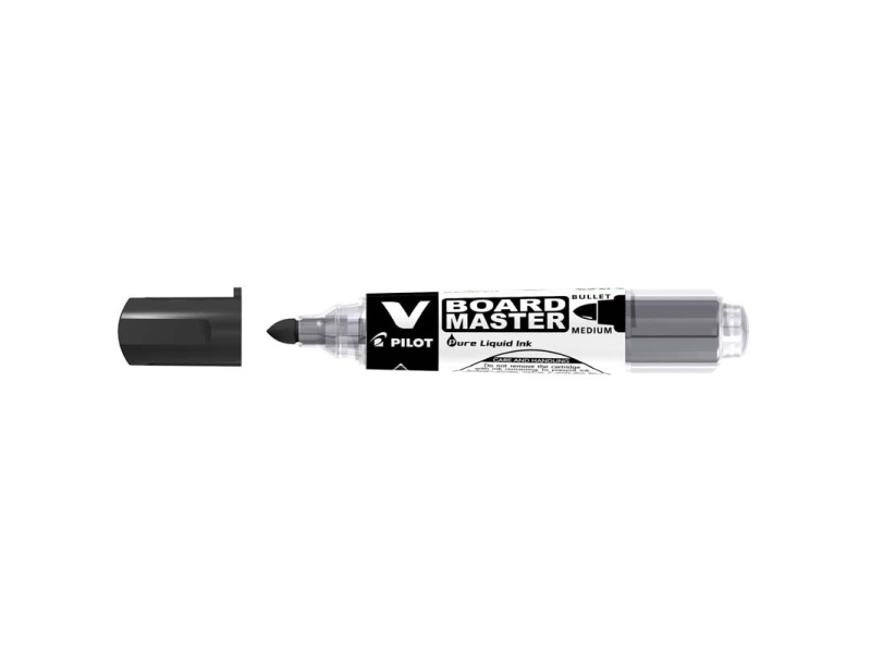 Whiteboardtusj Pilot V-Board Master, rund spiss, svart - (10 stk./pakning)