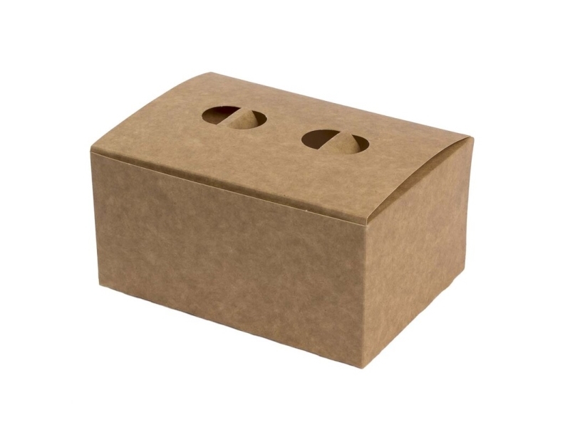 Schachtel Zum Mitnehmen, Mit Lüftungslöchern, 130X93x64mm Wellpappe, Braun, Pommes Frites Schale, Packung Mit 400 Stück
