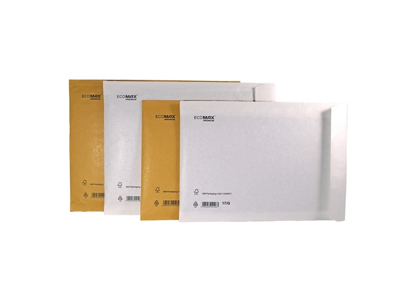Boblepose, Boblekuvert, 320 x 455 mm Kort side åben, brun, vægt: 0.082 kg pakke a 50 stk, palle a 20