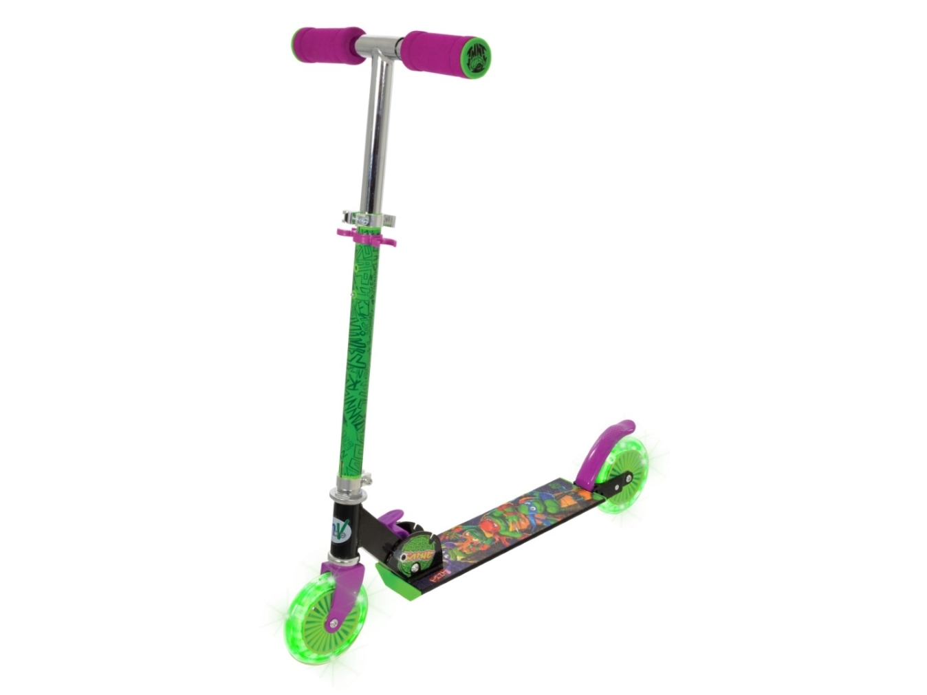 Ninja Turtles hopfällbar skoter med självlysande hjul | Utomhusleksaker - Gå / Löpande fordon - Löphjul | GameStuff