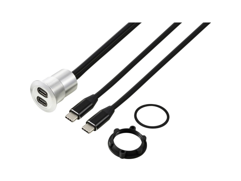 Usb-C (3.1) 2X Hunstik/Hanstik 1 M Kabel Sølv Tc-13376316 Tru Components Indhold: 1 Stk