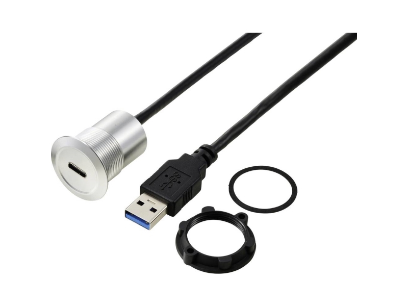 Usb-C (3.1) Hunstik/Usb-A (3.0) Stik 1 M Kabel Sølv Tc-13376308 Tru Components Indhold: 1 Stk