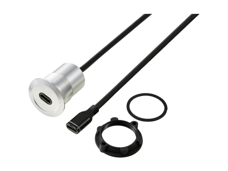 Usb-C (3.1) Hunstik/Hunstik 1 M Kabel Sølv Tc-13376300 Tru Components Indhold: 1 Stk
