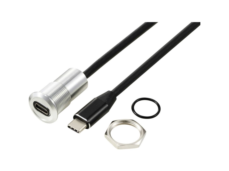 Usb-C (3.1) Hunstik/Hanstik 1 M Kabel Sølv Tc-13376324 Tru Components Indhold: 1 Stk