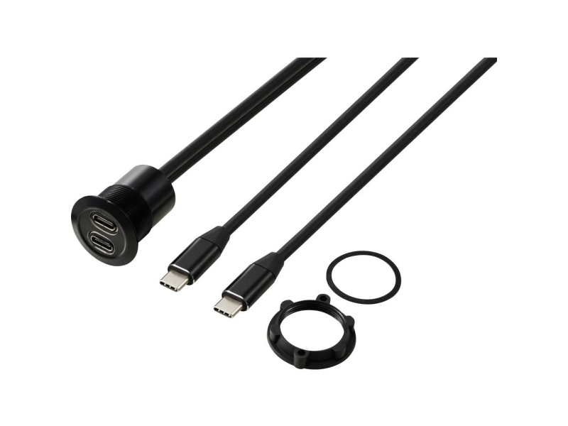 Usb-C (3.1) 2X Hunstik/Hanstik 1 M Kabel Sort Tc-13376320 Tru Components Indhold: 1 Stk