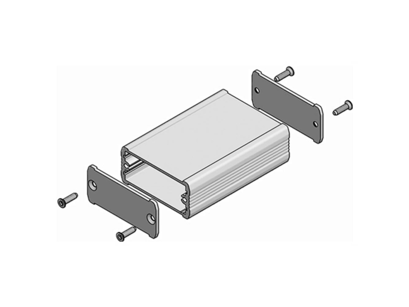Fischer Elektronik Tuf 55 25 100 Me Tuf 55 25 100 Me Profil-Kabinet 55 X 25 X 100 Aluminium Eloxeret Sølv 1 Stk