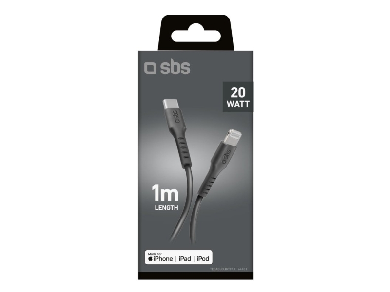 Sbs Tecableligtc1k Usb-C - Lightning-Kabel 1 M - Sort