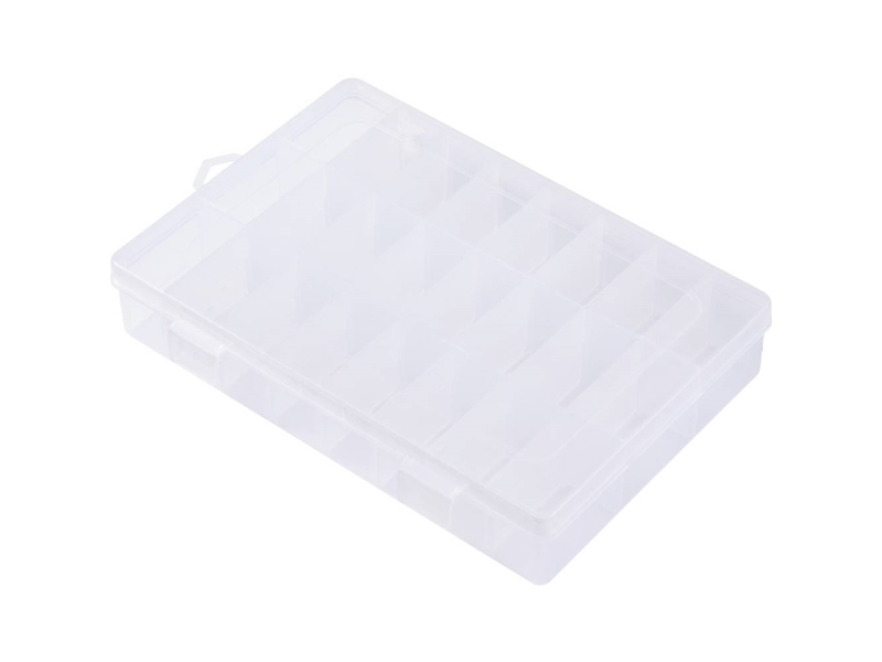 TRU COMPONENTS TC-ERB-9049 Sortimentskasse (L x B x H) 210 x 140 x 38 mm Antal fag: 24 Variabel underopdeling Indhold 1 stk