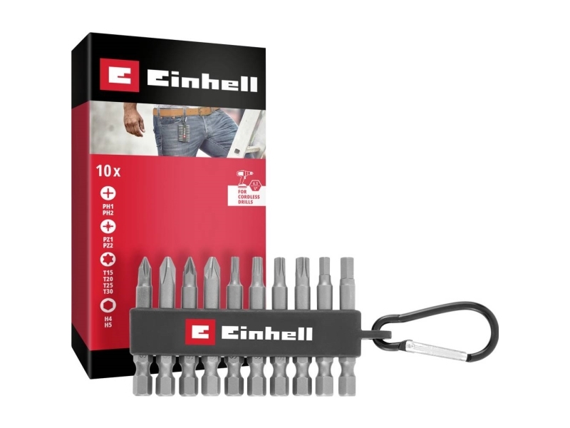 Einhell Karabiner Bit Set 10Tlg 118623 Bit-Set 1/4" 6.3 Mm Ph Pz Torx (118623)