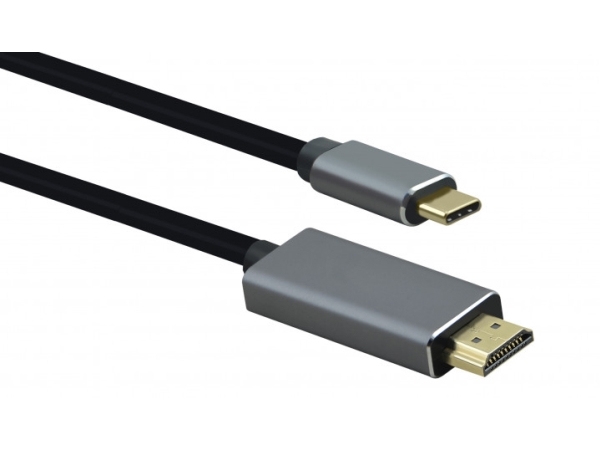 Helos 288366, 1,8 M, Usb C, Hdmi, Hanstik, Hanstik, Lige