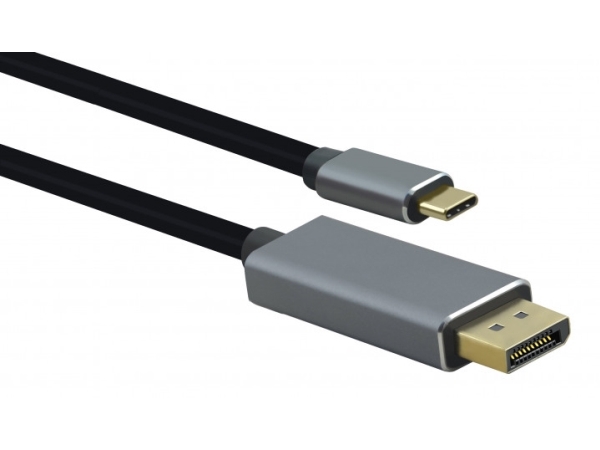Helos 288365, 1,8 M, Usb C, Displayport, Hanstik, Hanstik, Lige