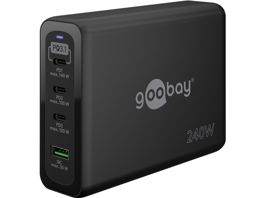 Wentronic Goobay Multiport Hurtigoplader Usb-C Pd Gan 240W (65885)