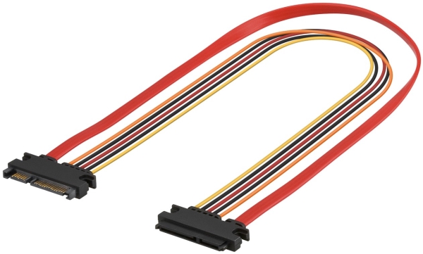 Sata-Forlængerkabel, Sata 22-Pin Han Til Sata 22-Pin Hun (5V + 12V), 0,5 M Til Forlængelse Af En Sata-Data- Og Strømgrænseflade Til Tilslutning Af Fo
