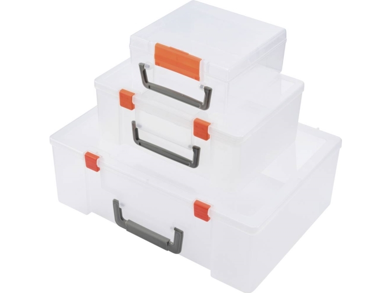 TRU COMPONENTS Sortimentskasse (L x B x H) 365 x 270 x 124 mm Antal fag: 5 Variabel underopdeling, Inkl. håndtag Indhold 3 stk | Verktyg & Verkstad - För verkstaden - Sortiment lådor | GameStuff