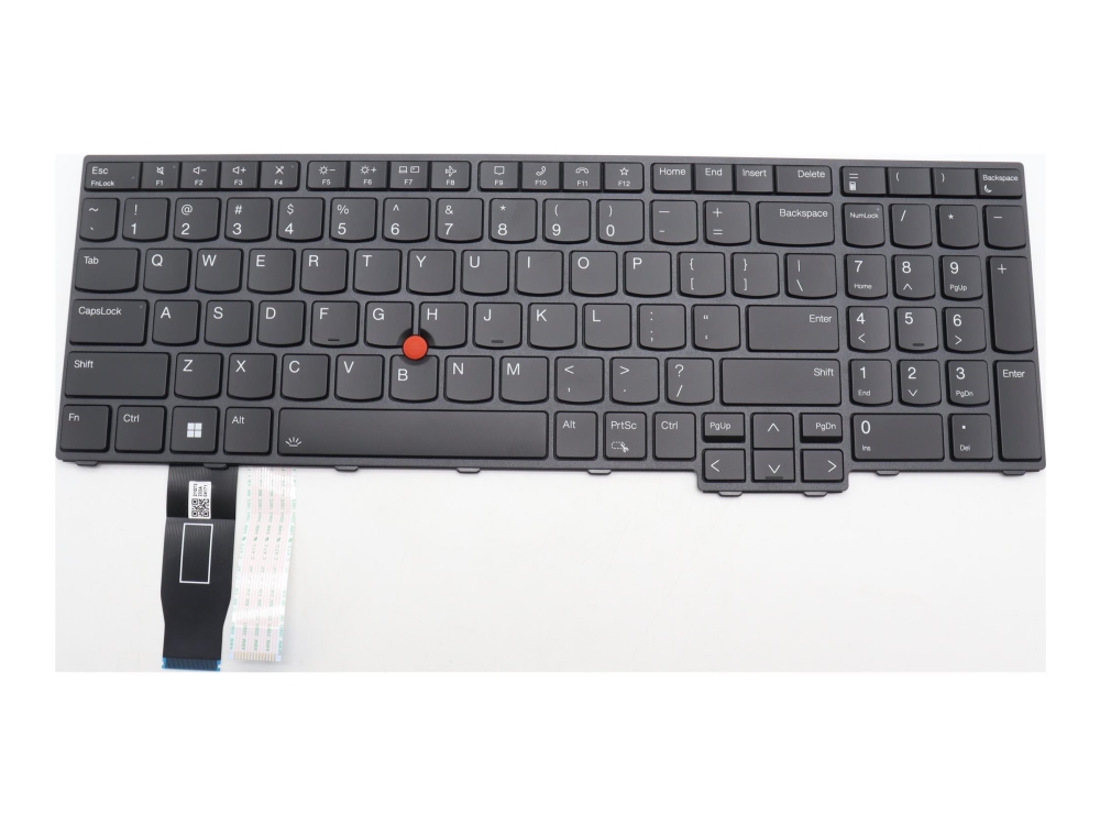 Lenovo - Notebooks udskiftningstastatur - med Trackpoint - bagbelyst - QWERTY - engelsk - sort - FRU