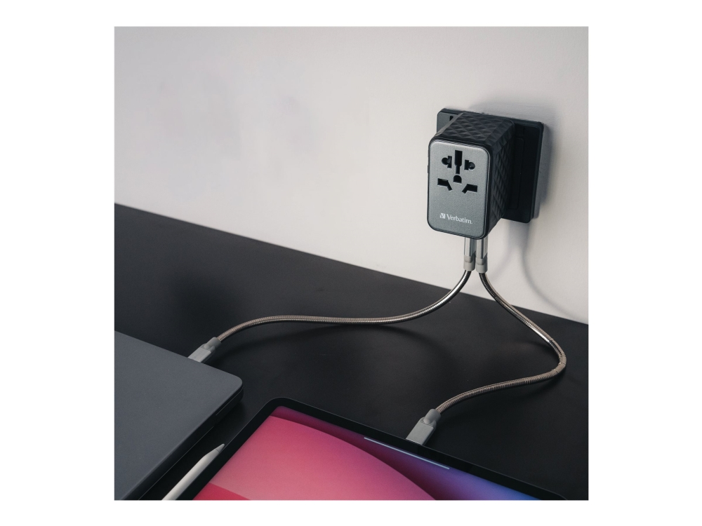 Verbatim Uta-06 - Strømforsyningsadapter - Gan Iii, Universel - 100 Watt - 5 A - Pd 3.0, Qc 4.0+, Qc 3.0, Fast Charge, Super Charge, Apple Fast Charg
