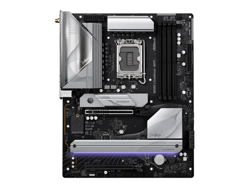 Asrock B860 Livemixer Wifi, Intel, Lga 1851 (Sockel V1), Intel Core Ultra (Serie 2), Lga 1851, Ddr5-Sdram, 256 Gb