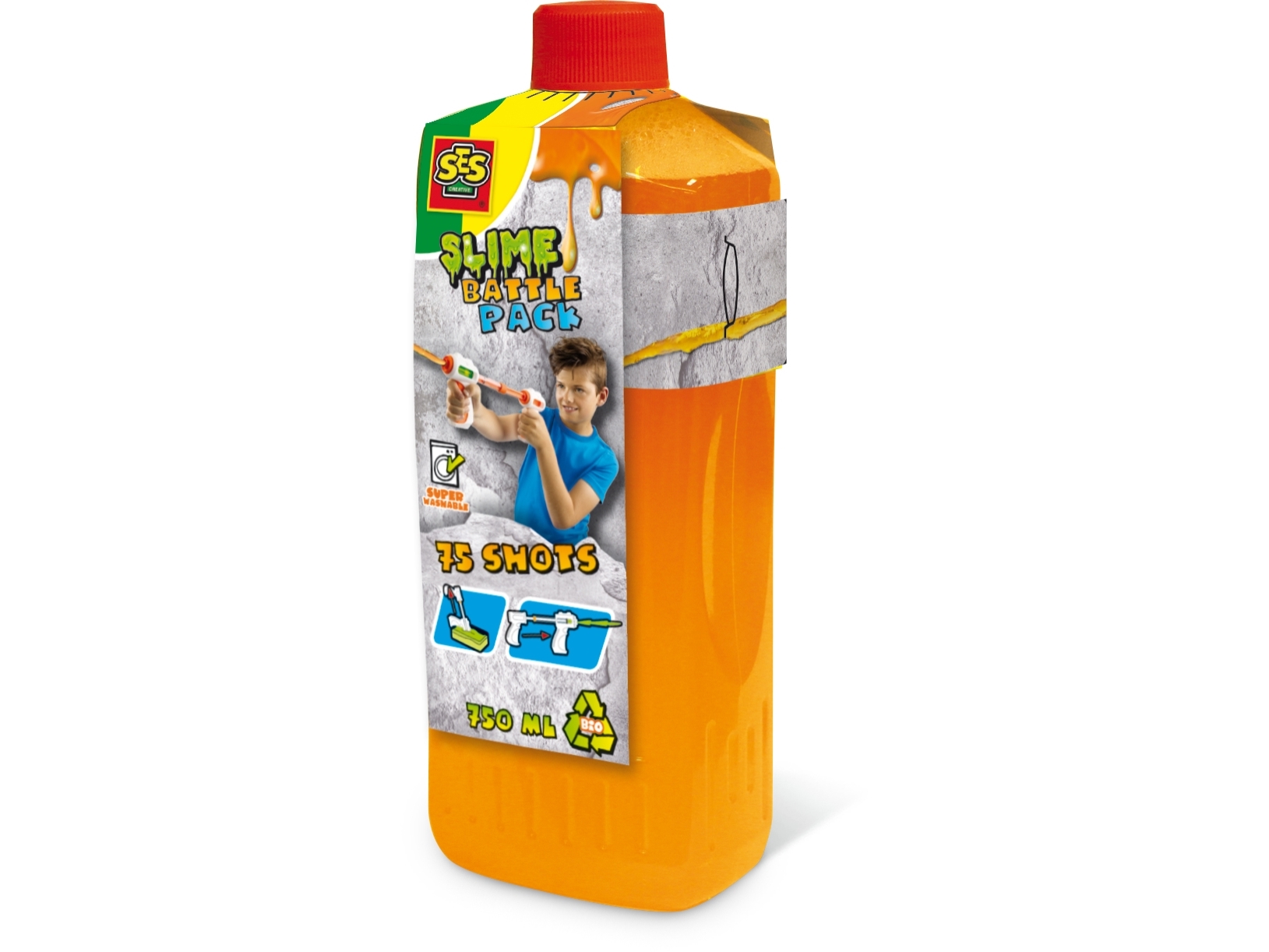 SES Creative Slime battle refill - Neon orange 750ml, Påfyllning, 750 ml, 5 År, 1 styck, Orange | Utomhusleksaker - Softguns och Blasters - Blasters 14+ år | GameStuff