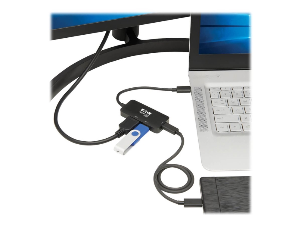 Eaton Tripp Lite Series Usb C Multiport Adapter - Hdmi 4K @ 60 Hz, 4:4:4, Hdr, Usb-A, Usb-C Pd 3.0 Charging (100W), Black - Video / Lyd Adapter - 24