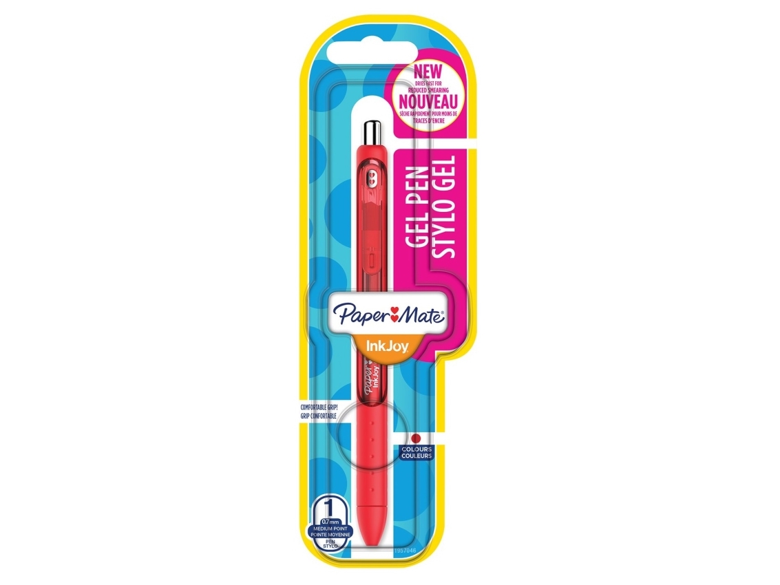 Papermate Inkjoy Gel, Optrækkelig Gel Pen, Rød, Rød, Plast, Mellem, Rund