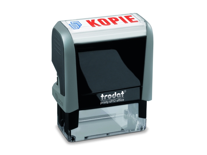 Trodat 43227, Självpåfyllande, Textstämpel, Gummi, 17 x 46 mm, Svart, Grå, Blå/Röd | Kontorsmaterial - Stämpel - Standard stämpel | GameStuff