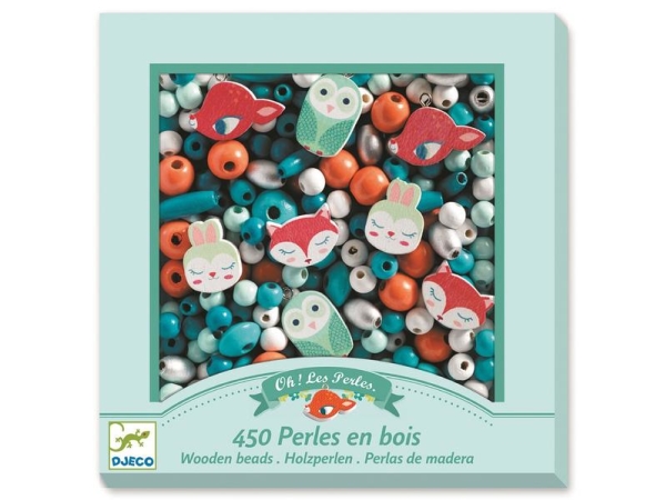 Djeco Wooden Beads, 4 År, Træ, Flerfarvet