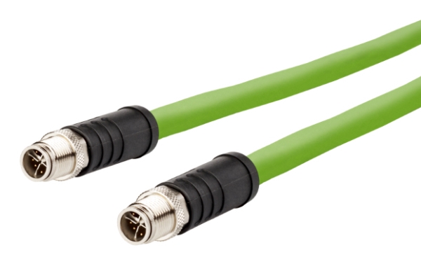 Metz Connect 142M7x11100, 10 M, M12, M12, Hunstik, Grøn, Kobber