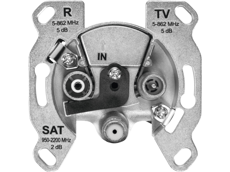 Technisat Technipro Sv 600 V2, Sat + Tv + Radio, 2200 Mhz, Wand, Buchse, Buchse, Silber