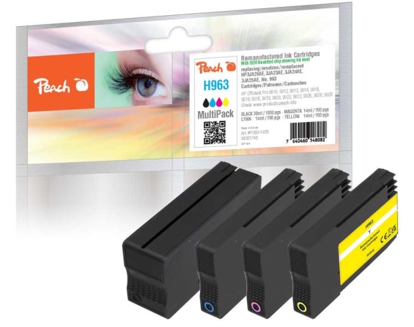 Peach 6Zc70ae, Schwarz, Cyan, Magenta, Gelb, 30 Ml, 14 Ml, 4 Stück(E), 1000 Seiten, Multipack