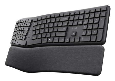 Trust Keyra, Vollformat (100%), Drahtlos, Rf-Funk + Bluetooth, Membran, Qwerty, Schwarz