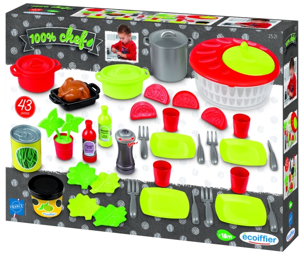 Legemad Og Service Til Legekøkken - Salat - 43 Dele - Ecoiffier