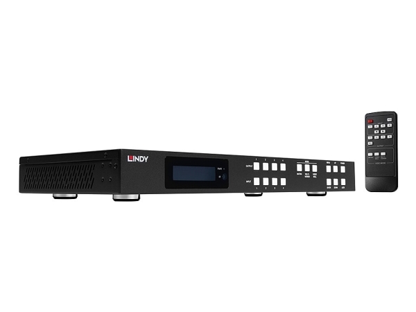 Lindy 38390, Av-Matrix-Umschalter, 3840 X 2160 Pixel, 18 Gbit/S, Dts, Lpcm, Schwarz, Metall
