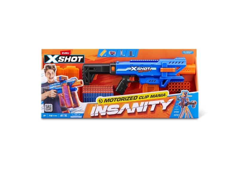 X-SHOT Skumgevær - Insanity Motorised Clip Blaster