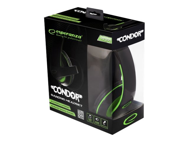 Esperanza Egh300g, Kabelgebunden, Gaming, 220 G, Kopfhörer, Schwarz, Grün