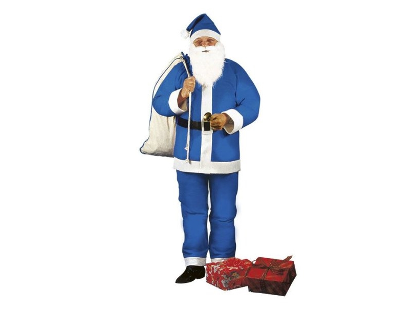 Blåt julemandskostume
