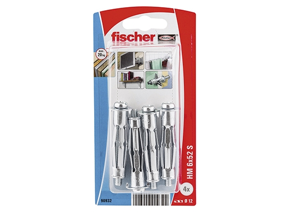 Fischer 90932 Screw Anchor / Wall Plug 4 Pc(S) Hollow Wall Anchor (Molly) 52 Mm