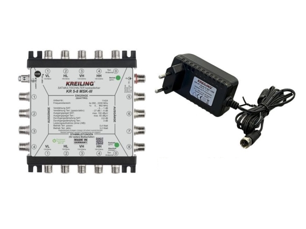 Kreiling Kr 5-8 Msk-Iii, 5 Eingänge, 8 Ausgänge, 950 - 2200 Mhz, 5 - 862 Mhz, Deutschland, Ce, Rohs