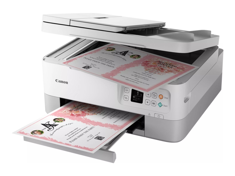 Canon Pixma Ts7451i 3-In-1 Wlan-Farb-Multifunktionssystem, Weiß, Tintenstrahl, Farbdruck, 4800 X 1200 Dpi, Farbkopieren, A4, Weiß